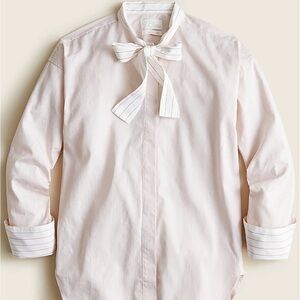 Thomas Mason® for J.Crew relaxed tie-neck shirt in stripe size 4